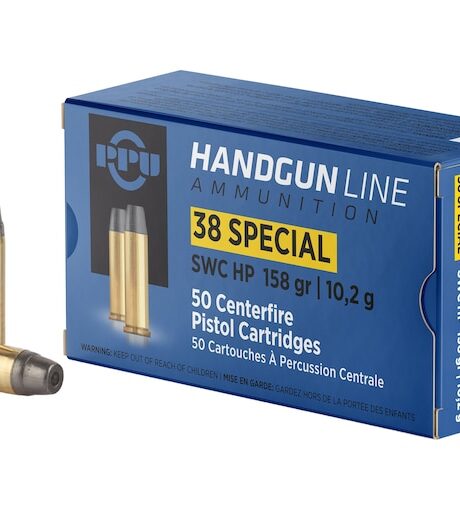 PPU 38 Special Ammo 158 Grain Semi-Wadcutter Hollow Point Box of 50
