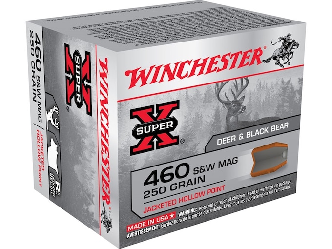 Winchester Super X 460 S&W Magnum Ammo 250 Grain Jacketed Hollow Point Box of 20