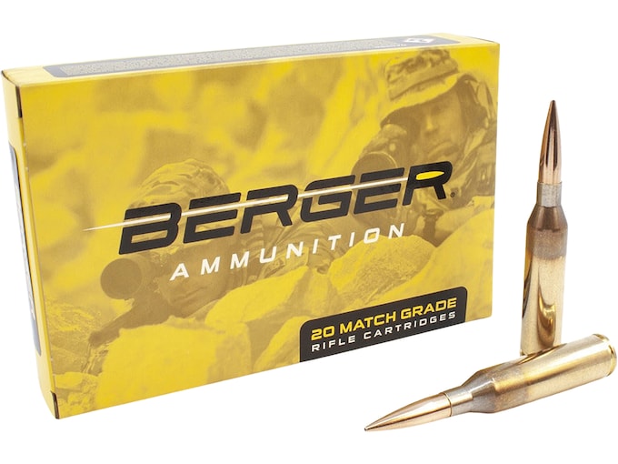 Berger Match Grade 300 Norma Magnum Ammo 215 Grain Berger Hybrid Target Jacketed Hollow Point Box of 20