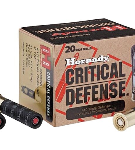 Hornady Critical Defense 410 Polymer Tip FTX Slug and Two Round Balls 2-1/2" Box of 20
