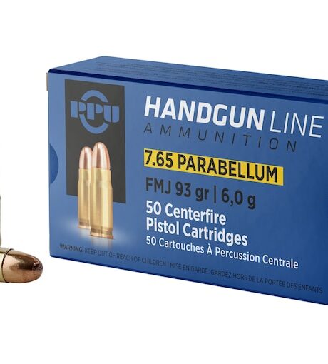 PPU 30 Luger Ammo 93 Grain Full Metal Jacket Box of 50