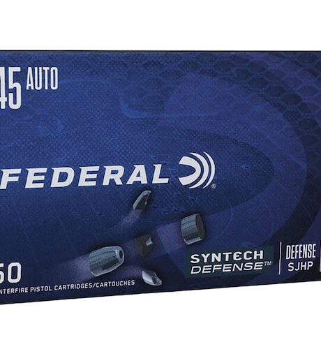 Federal Syntech Defense 45 ACP Ammo 205 Grain Federal Syntech Defense Jacketed Hollow Point