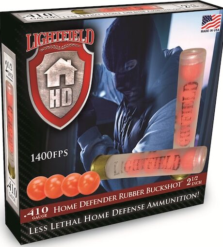 Lightfield Home Defender Less Lethal 410 Ammo 2-1/2" Rubber Buckshot 4 Pellets Box of 5