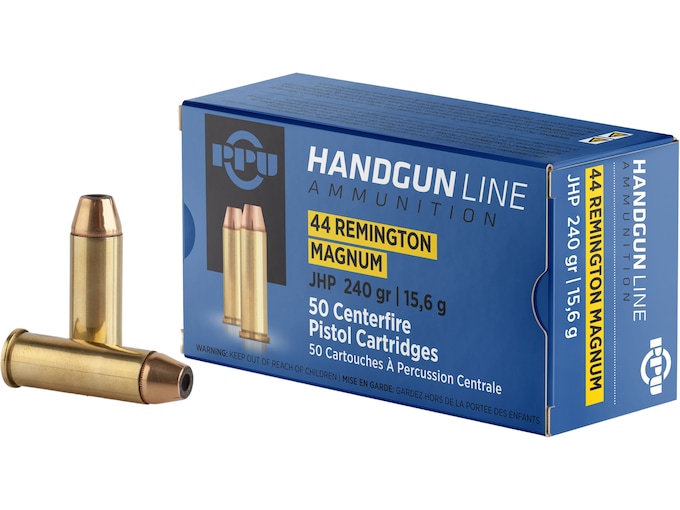 PPU 44 Remington Magnum Ammo 240 Grain Jacketed Hollow Point Box of 50