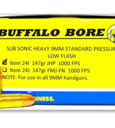 Buffalo Bore 9mm Luger Ammo 147 Grain Speer Gold Dot Jacketed Hollow Point Box of 20