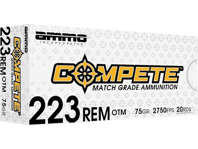 Ammo Inc. Compete 223 Remington Ammo 75 Grain Open Tip Match Box of 20