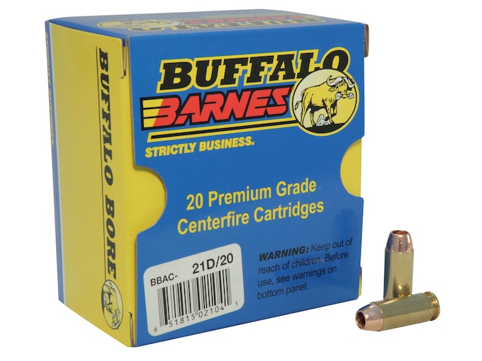 Buffalo Bore 10mm Auto Ammo 155 Grain Barnes TAC-XP Solid Hollow Point Lead Free Box of 20