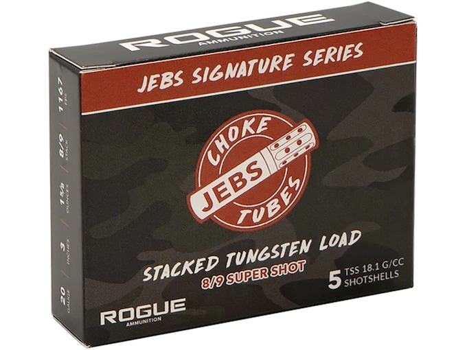 Rogue Jebs Signature Series Turkey TSS 20 Gauge Ammo 3" #8 and #9 Tungsten Shot 1-5/8 oz Box of 5