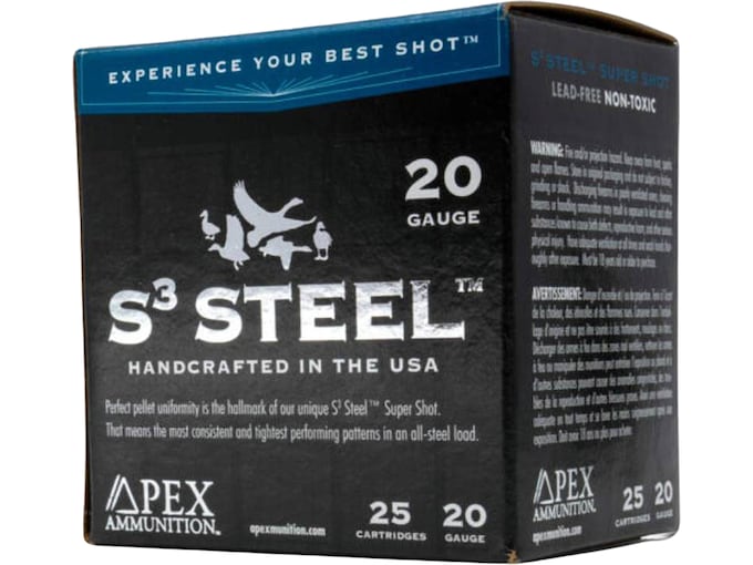 Apex Ammunition Waterfowl S3 Steel 20 Gauge Steel Ammo