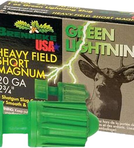Brenneke Green Lightning Heavy Field Short Magnum 20 Gauge Rifled Slug 2-3/4" 1oz Box of 5