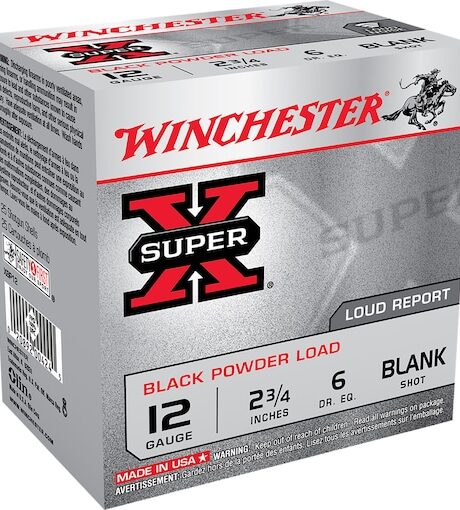 Winchester Super-X Black Powder Blank 12 Gauge Ammo 2-3/4" Blank Shot oz Box of 25