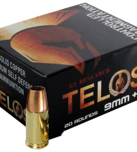 G2 Research Telos 9mm Luger +P Ammo 92 Grain Fragmenting Hollow Point Lead Free Box of 20