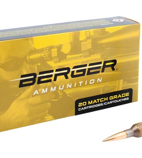 Berger Match Grade 6mm Creedmoor Ammo 109 Grain Berger Hybrid Target Jacketed Hollow Point Box of 20