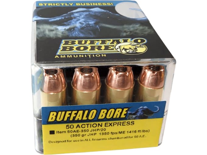 Buffalo Bore 50 Action Express Ammo 350 Grain Jacketed Hollow Point Box of 20