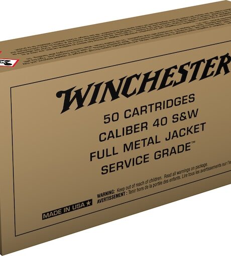 Winchester Service Grade 40 S&W Ammo 165 Grain Full Metal Jacket