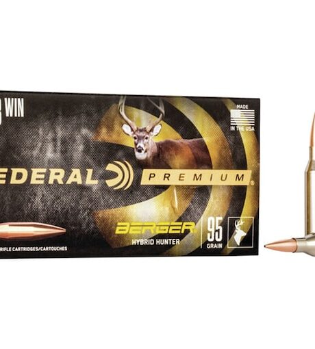 Federal Premium 243 Winchester Ammo 95 Grain Berger Hybrid Hunter Jacketed Hollow Point Box of 20