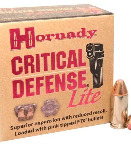 Hornady Critical Defense Lite 9mm Luger Ammo 100 Grain Hornady FTX Polymer Tip Box of 25