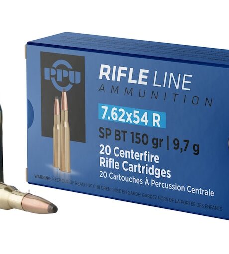 PPU 7.62x54mm Rimmed Russian Ammo 150 Grain Jacketed Soft Point Box of 20