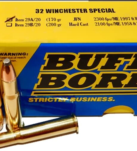 Buffalo Bore 32 Winchester Special Ammo 170 Grain Jacketed Flat Nose Box of 20