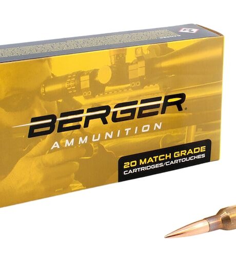 Berger Match Grade 6.5 Creedmoor Ammo 153.5 Grain Berger Hybrid Target Jacketed Hollow Point Box of 20