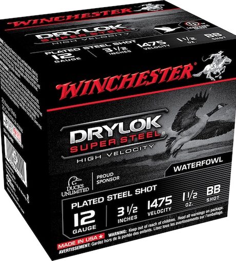 Winchester Drylok Super Steel High Velocity Waterfowl 12 Gauge Copper Plated Steel Ammo