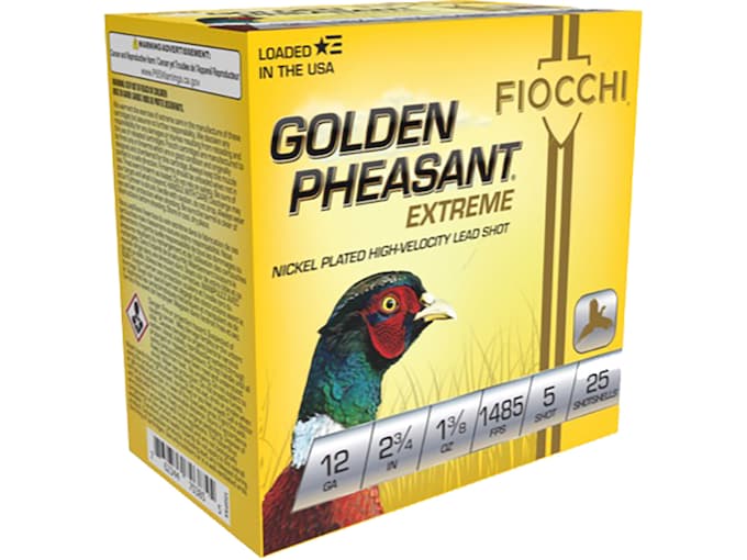 Fiocchi Golden Pheasant 12 Gauge Nickel Plated Lead Ammo