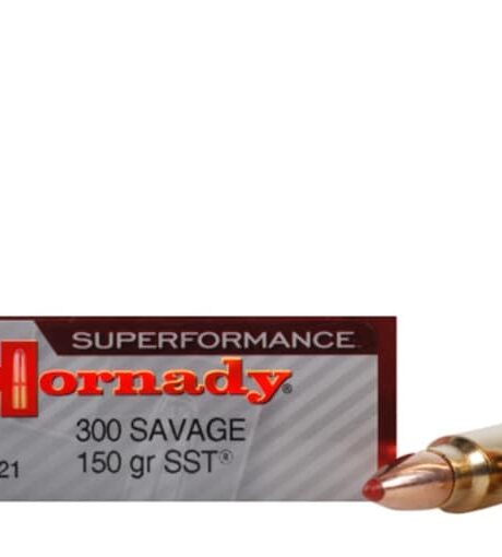 Hornady Superformance 300 Savage Ammo 150 Grain Hornady SST (Super Shock Tip) Polymer Tip Box of 20