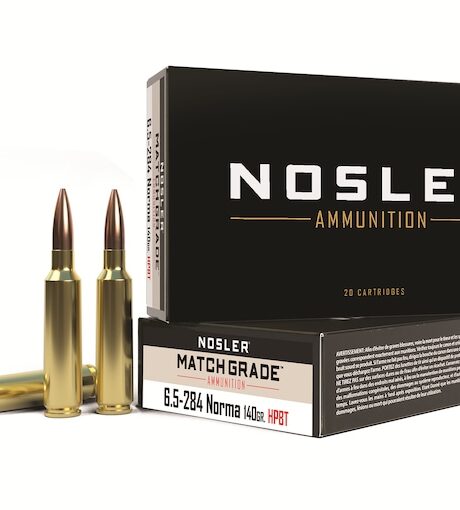 Nosler Match Grade 6.5mm-284 Norma Match Ammo 140 Grain Nosler Custom Competition Jacketed Hollow Point Box of 20