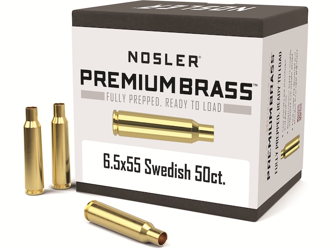 Nosler Custom 6.5x55mm Swedish Mauser Brass Box of 50