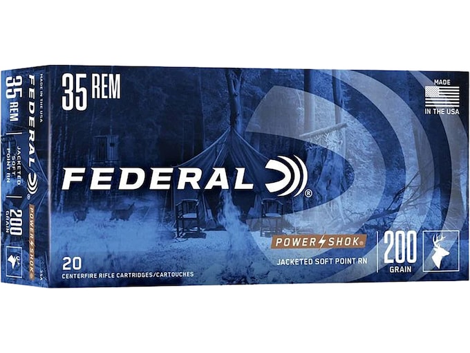Federal Power-Shok 35 Remington Ammo 200 Grain Jacketed Soft Point Box of 20