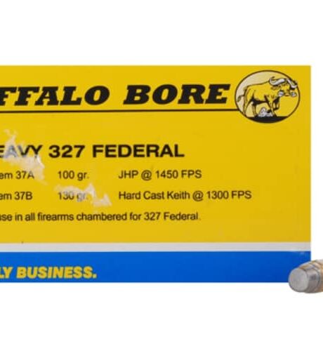 Buffalo Bore Outdoorsman 327 Federal Magnum Ammo 130 Grain Flat Nose Box of 20