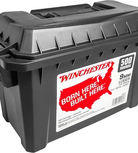 Winchester White Box USA 9mm Luger Ammo 115 Grain Full Metal Jacket Ammo Can