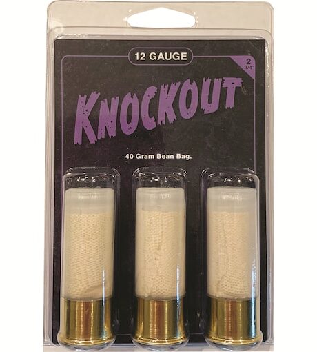 Reaper Defense Knockout Ammunition 12 Gauge 2-3/4" 40 Gram Bean Bag 3PK