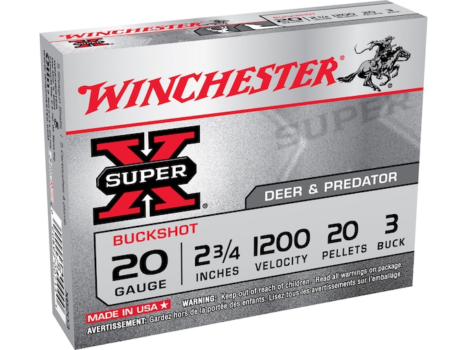 Winchester Super X 20 Gauge Buckshot Ammo 2-3/4"