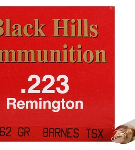 Black Hills 223 Remington Ammo 62 Grain Barnes Triple-Shock X Solid Hollow Point Lead Free Box of 50