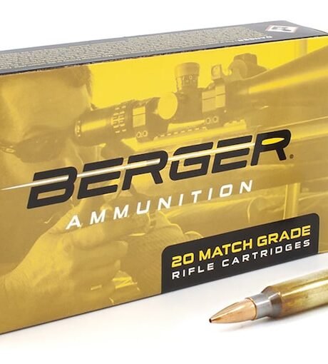 Berger Match Grade 223 Remington Ammo 73 Grain Berger Target Jacketed Hollow Point Box of 20