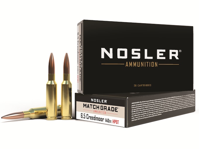 Nosler Match Grade 6.5 Creedmoor Ammo 140 Grain Nosler Custom Competition Jacketed Hollow Point Box of 20