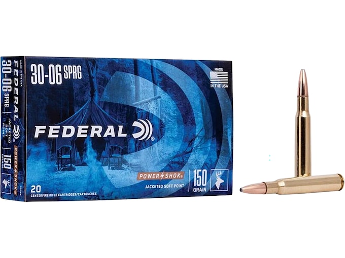 Federal Power-Shok 30-06 Springfield Ammo 150 Grain Jacketed Soft Point