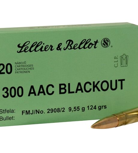 Sellier & Bellot 300 AAC Blackout Ammo 124 Grain Full Metal Jacket Box of 20