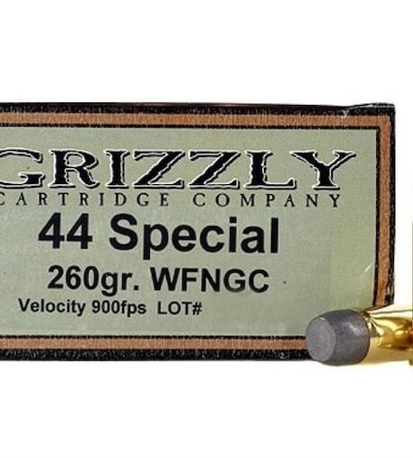 Grizzly Cartridge Bear Load 44 Special Ammo 260 Grain Flat Nose Box of 20