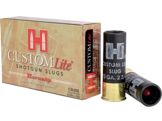 Hornady Custom Lite 12 Gauge Polymer Tip Sabot Slug 2-3/4" 300 Grain Box of 5