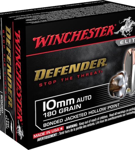 Winchester Defender 10mm Auto Ammo 180 Grain Winchester PDX1 Bonded Jacketed Hollow Point Box of 20