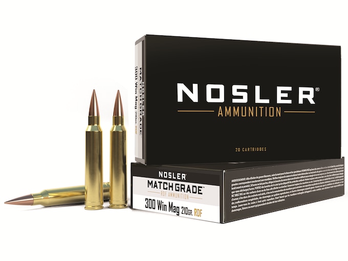 Nosler Match Grade 300 Winchester Magnum Ammo 210 Grain Nosler RDF Jacketed Hollow Point Box of 20