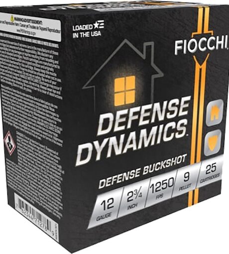 Fiocchi Defense Dynamics 12 Gauge Ammo 2-3/4" #1 Buckshot 9 Pellets