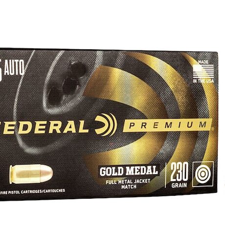 Federal Premium Gold Medal Match 45 ACP Ammo 230 Grain Full Metal Jacket Box of 50