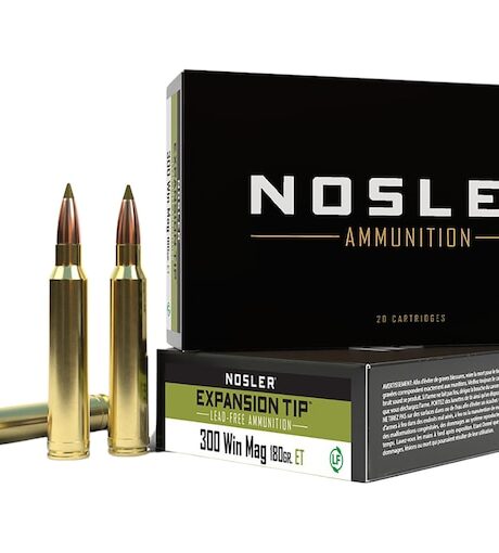 Nosler E-Tip 300 Winchester Magnum Ammo 180 Grain Nosler Expansion Tip (E-Tip) Polymer Tip Lead Free Box of 20