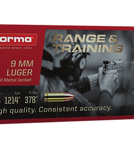 Norma Range & Training 9mm Luger Ammo 115 Grain Full Metal Jacket