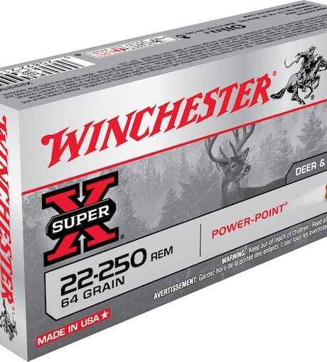 Winchester Super X 22-250 Remington Ammo 64 Grain Winchester Power-Point Jacketed Soft Point