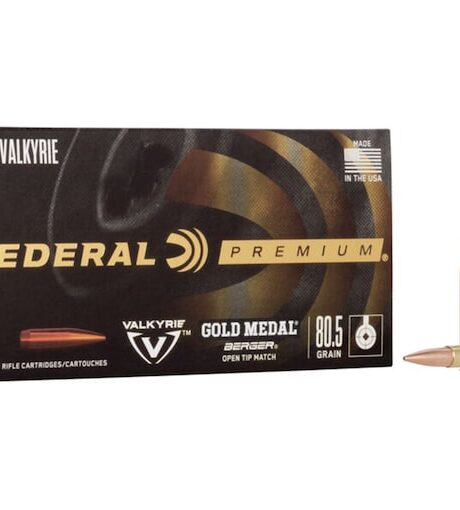 Federal Premium Gold Medal 224 Valkyrie Ammo 80.5 Grain Berger Target Jacketed Hollow Point