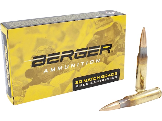 Berger Match Grade 308 Winchester Ammo 185 Grain Berger Juggernaut OTM Tactical Jacketed Hollow Point Box of 20